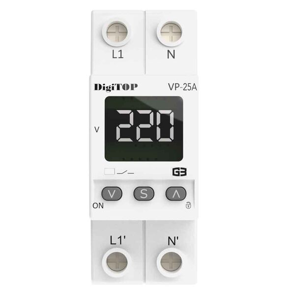 DigiTOP VP-25A M2W - przekaźniki napięcia 25А, зображення 2