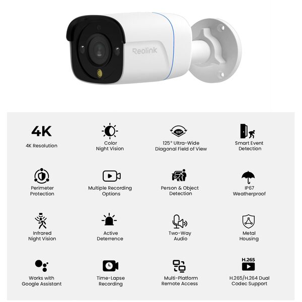 REOLINK RP-PCB8M (8 MP/2.8 MM) - PoE IP CAMERA, зображення 2