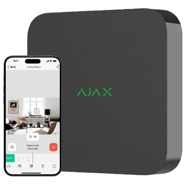 AJAX NVR (8 МП, 1 HDD) - МЕРЕЖЕВИЙ ВІДЕОРЕЄСТРАТОР, Колір: Чорний, Кількість каналів: 8, зображення 2